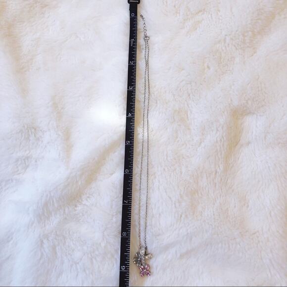 Sterling Silver Multi Crystals Flowers Necklace - Picture 9 of 10